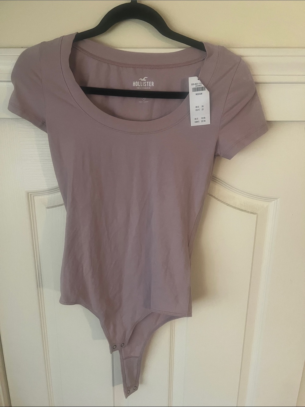 Hollister Short Sleeve Scoop Neck Bodysuit in Mauve